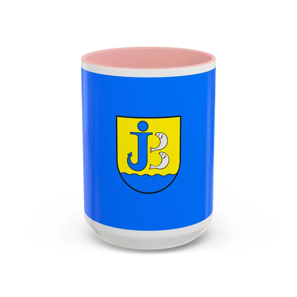 Flag of Jastarnia Poland - Accent Coffee Mug-15oz-Pink-Go Mug Yourself