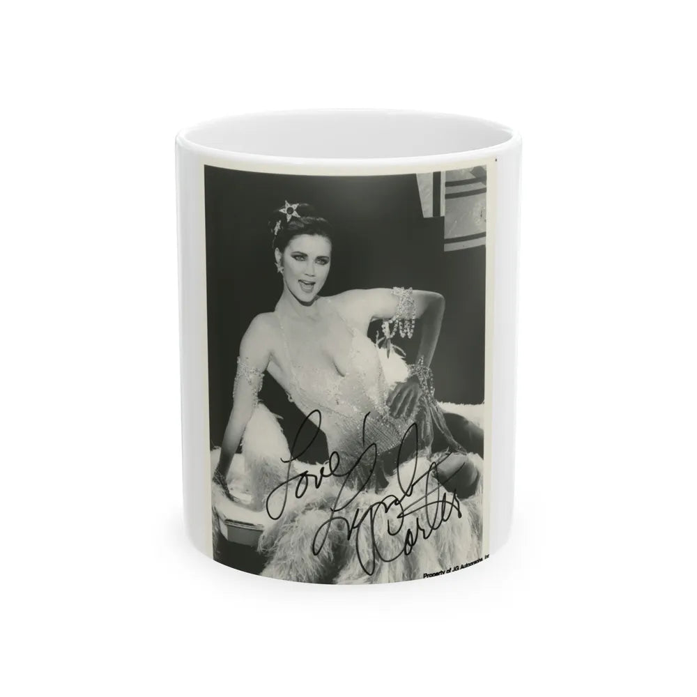 Lynda Carter #266 (Vintage Female Icon) White Coffee Mug-11oz-Go Mug Yourself