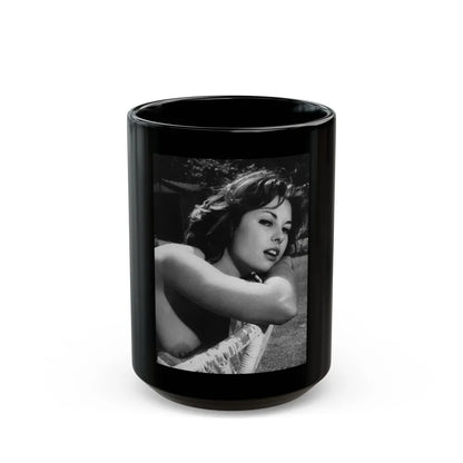 June Palmer #153 - Topless (Vintage Female Icon) Black Coffee Mug-15oz-Go Mug Yourself