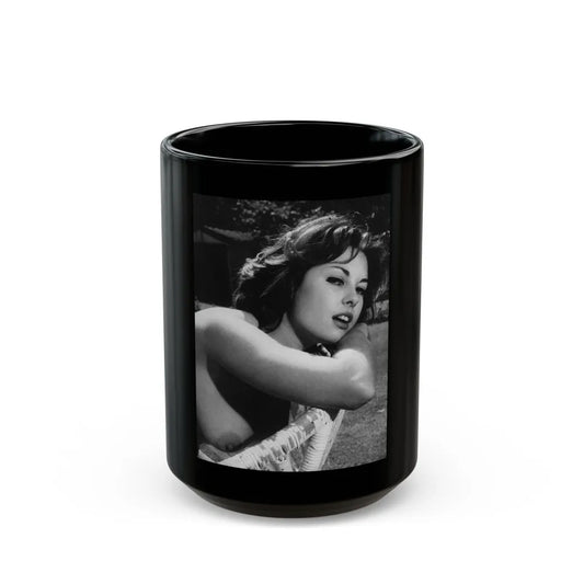 June Palmer #153 - Topless (Vintage Female Icon) Black Coffee Mug-15oz-Go Mug Yourself