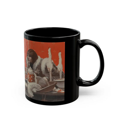 Cavaliers at Table - Black Coffee Mug-Go Mug Yourself