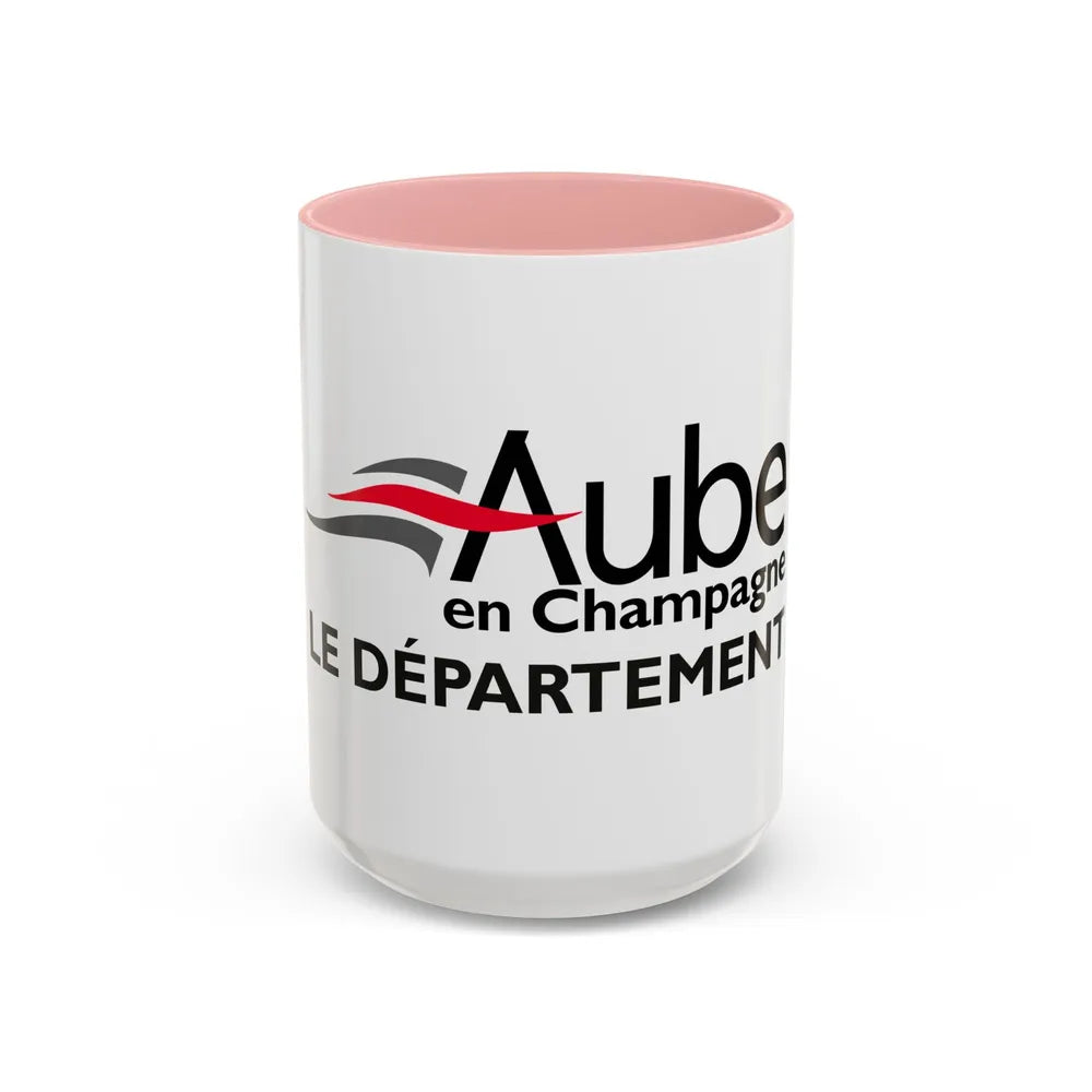 Flag of Aube France - Accent Coffee Mug-15oz-Pink-Go Mug Yourself