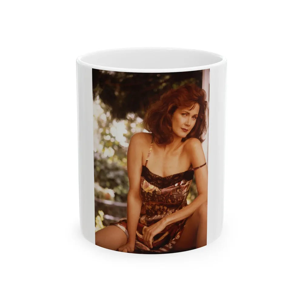 Lynda Carter #213 (Vintage Female Icon) White Coffee Mug-11oz-Go Mug Yourself