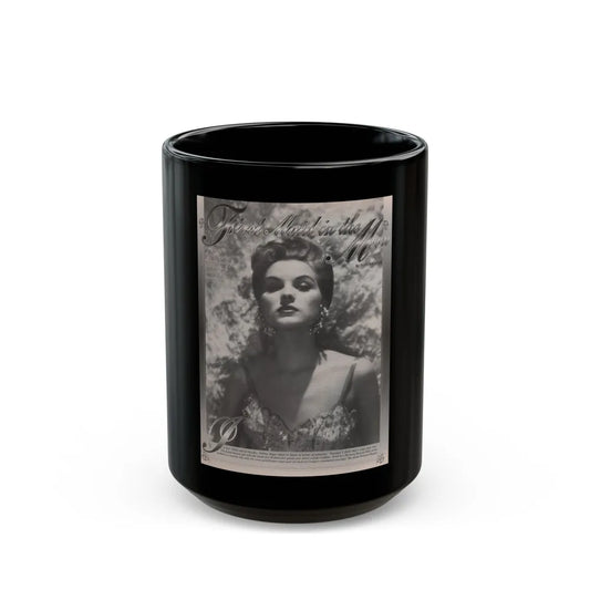 Debra Paget #525 - 1 B&W Glamor Portrait Starlog Magazine Page April '98 (Vintage Female Icon) Black Coffee Mug-15oz-Go Mug Yourself