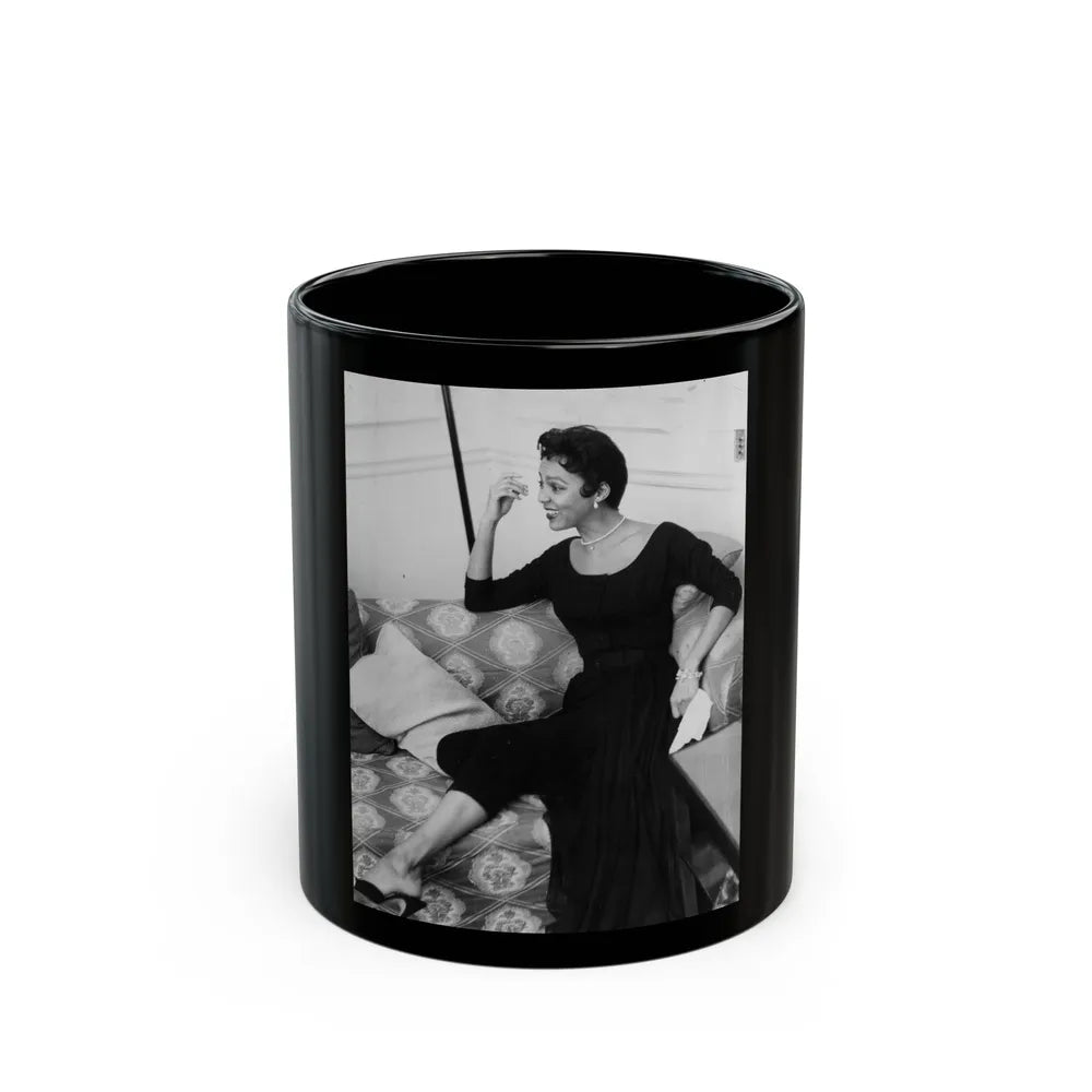 Dorothy Dandridge #90 (Vintage Female Icon) Black Coffee Mug-11oz-Go Mug Yourself