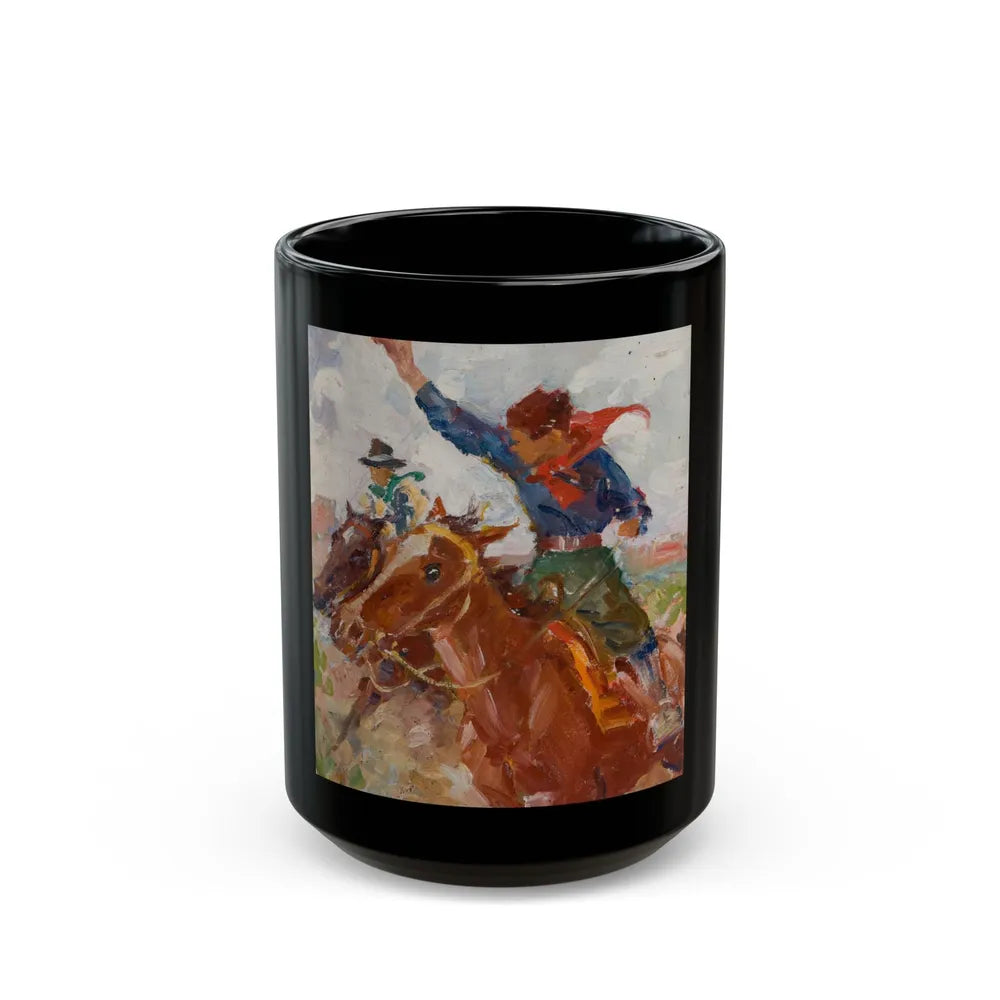 Cowboys on the Plains - Black Coffee Mug-15oz-Go Mug Yourself