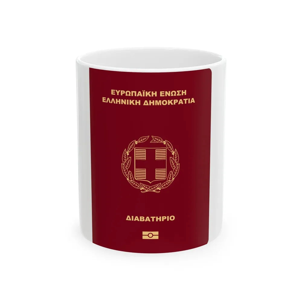 Greek Passport - White Coffee Mug-11oz-Go Mug Yourself