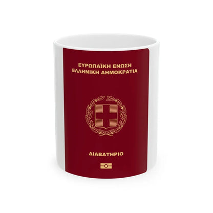 Greek Passport - White Coffee Mug-11oz-Go Mug Yourself