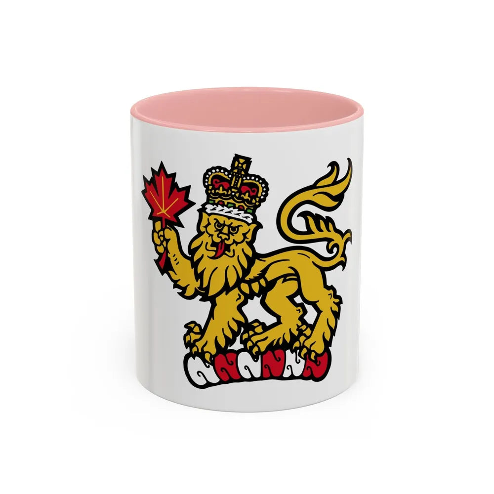 Canadian Crest - Accent Coffee Mug-11oz-Pink-Go Mug Yourself