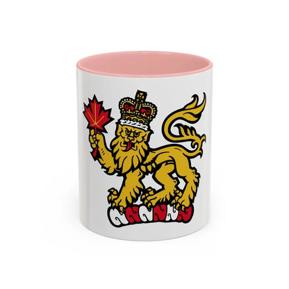 Canadian Crest - Accent Coffee Mug-11oz-Pink-Go Mug Yourself