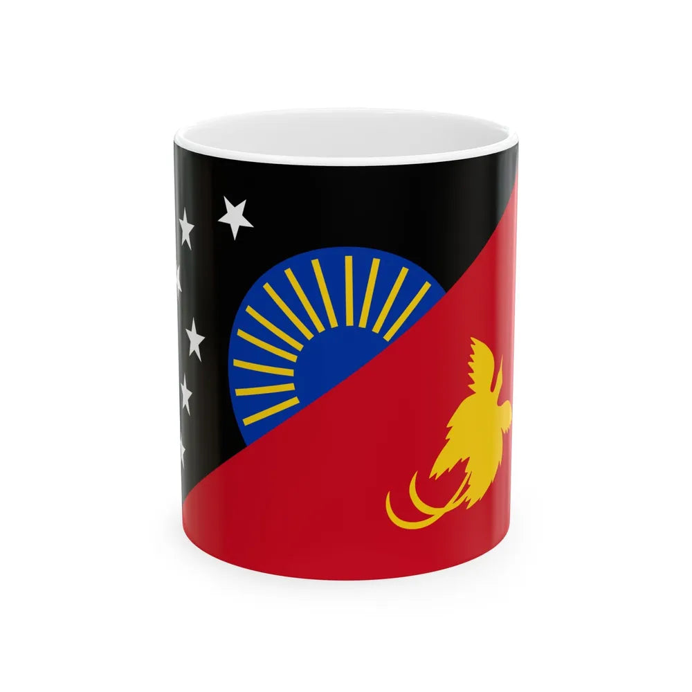 Flag of Sandaun Papa New Guinea - White Coffee Mug-11oz-Go Mug Yourself