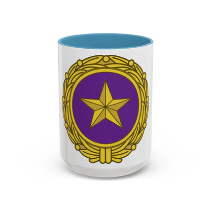 Gold Star Lapel (U.S. Army) Accent Coffee Mug-15oz-Light Blue-Go Mug Yourself