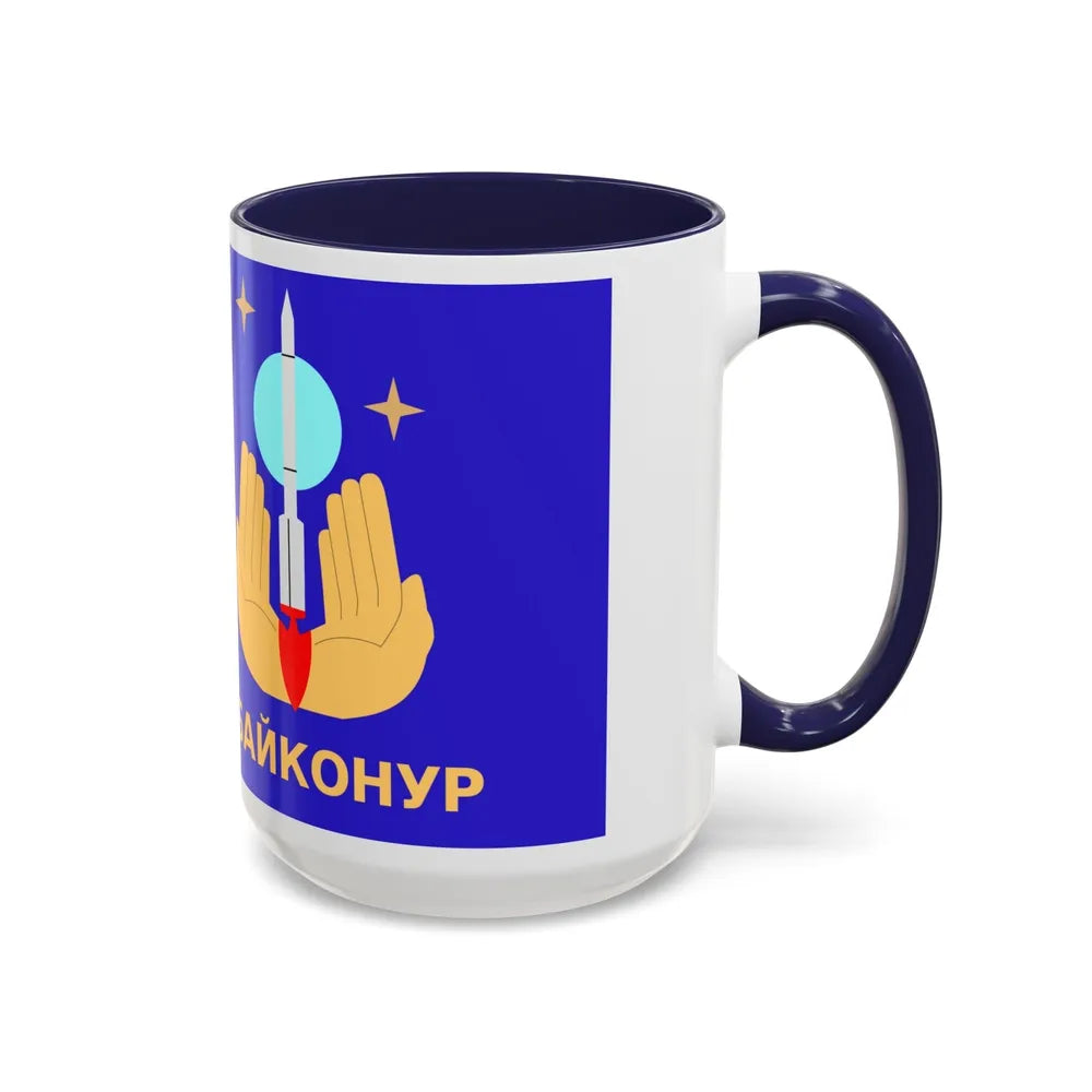 Flag of Baikonur Kazakhstan - Accent Coffee Mug-Go Mug Yourself