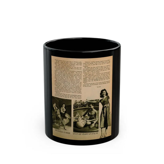 Debra Paget #659 - Magazine Page Glamour Photo Circa 1950's (Vintage Female Icon) Black Coffee Mug-11oz-Go Mug Yourself