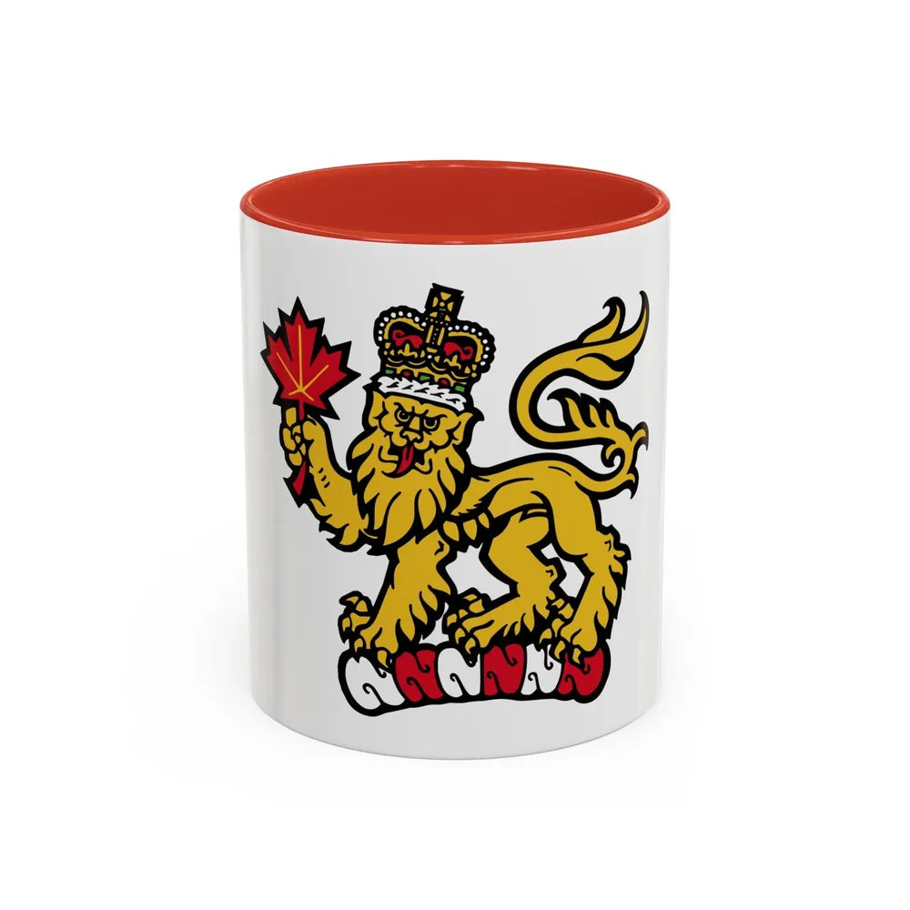 Canadian Crest - Accent Coffee Mug-11oz-Red-Go Mug Yourself