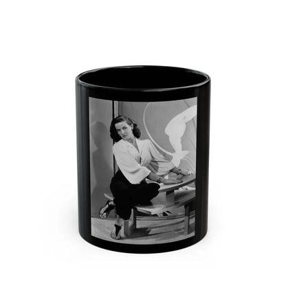 Jane Russell #210 (Vintage Female Icon) Black Coffee Mug-11oz-Go Mug Yourself