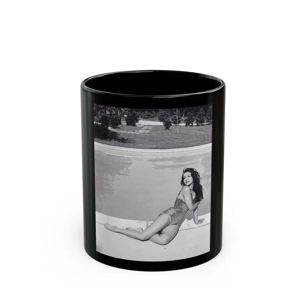 Julie Newmar #105 (Vintage Female Icon) Black Coffee Mug-11oz-Go Mug Yourself