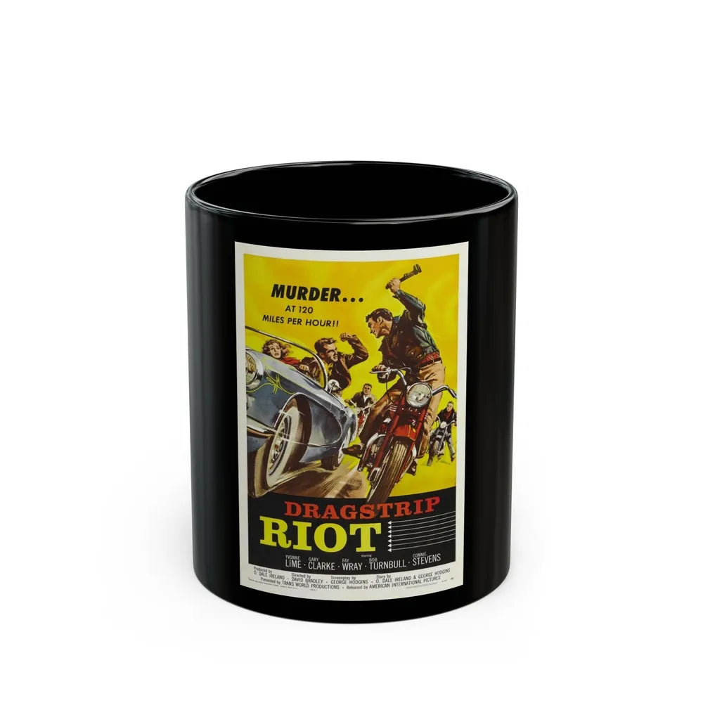 DRAGSTRIP RIOT 1958 Movie Poster - Black Coffee Mug-11oz-Go Mug Yourself