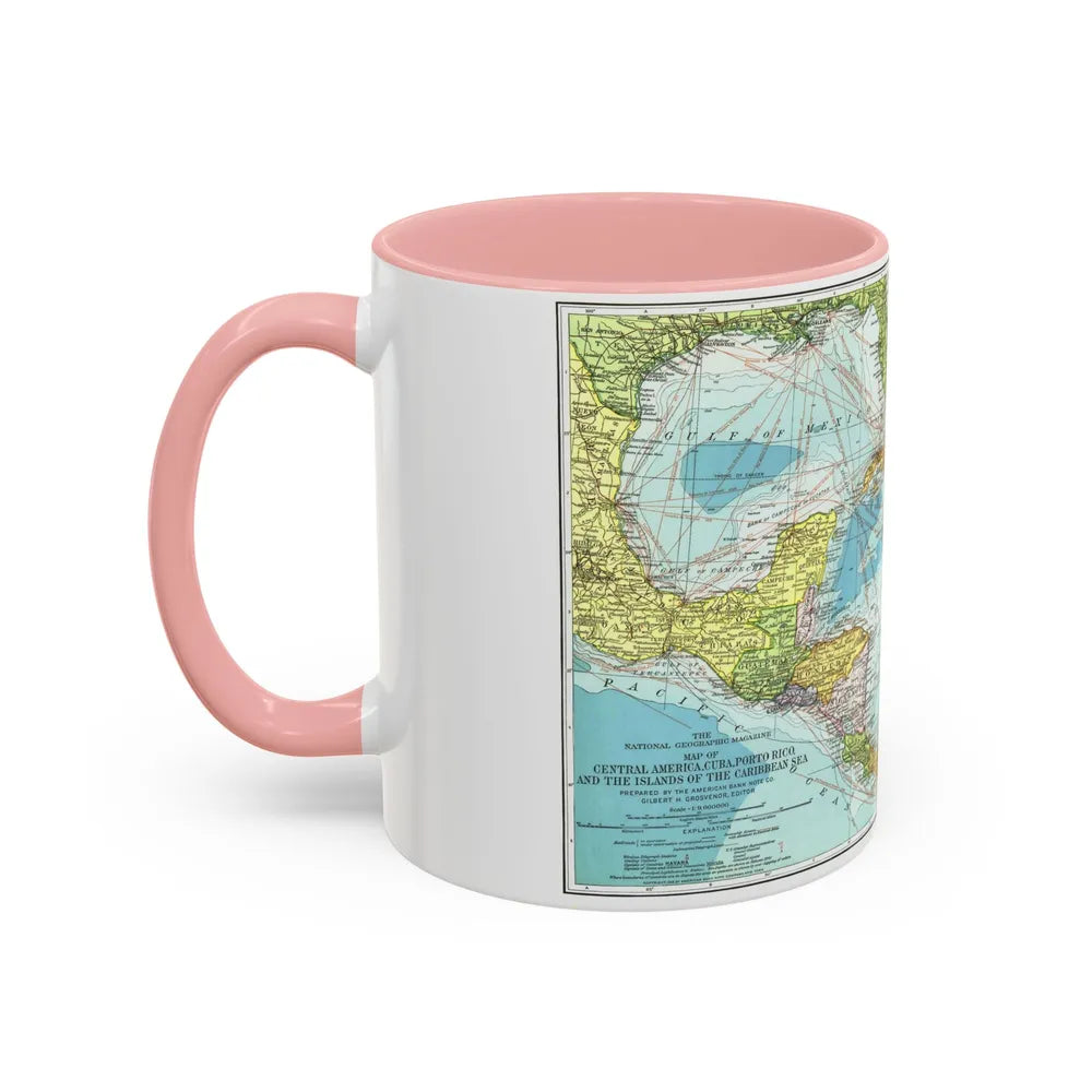 Central America (1913) (Map) Accent Coffee Mug-Go Mug Yourself