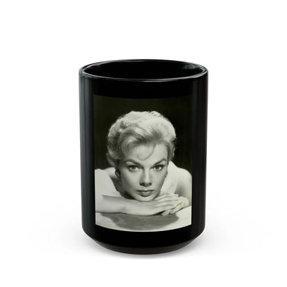 Leslie Parrish #222 (Vintage Female Icon) Black Coffee Mug-15oz-Go Mug Yourself