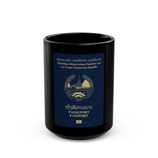 Laos Passport - Black Coffee Mug-15oz-Go Mug Yourself