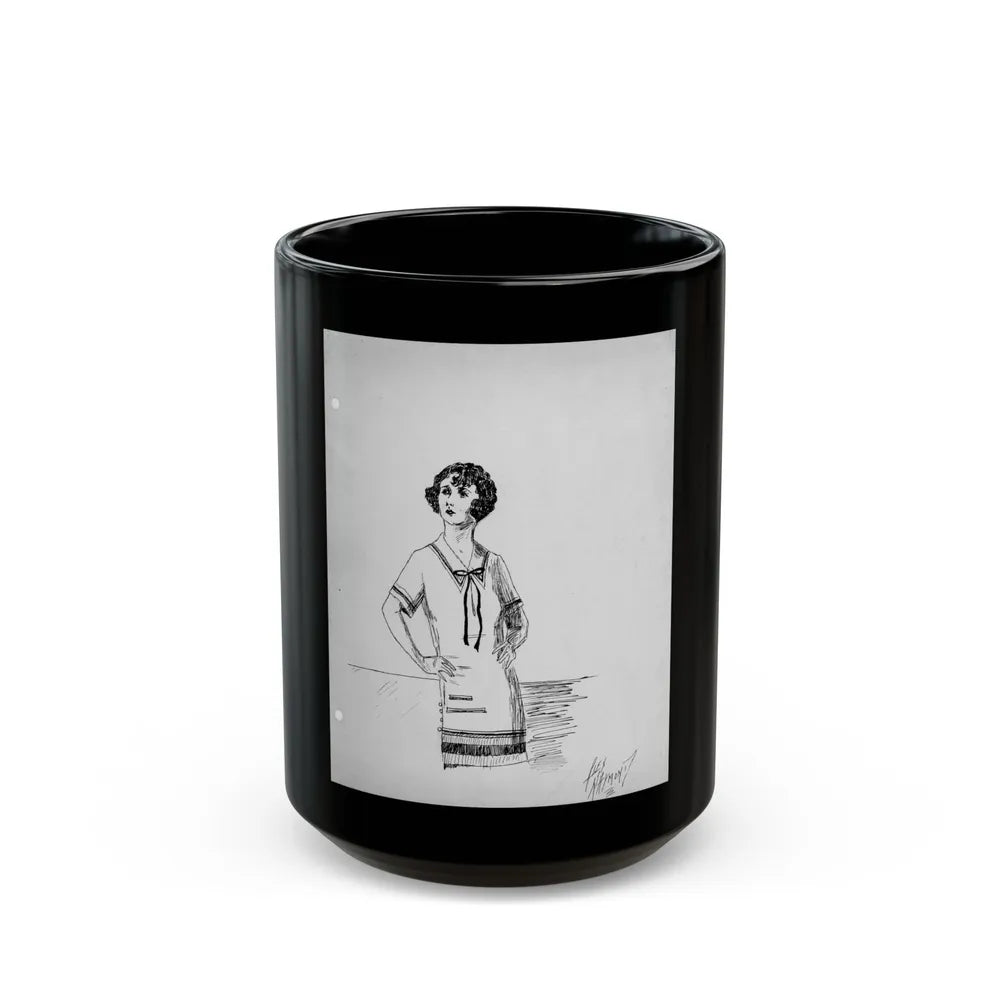 Early Figure Sketch 2 (c. 1920s) - Black Coffee Mug-15oz-Go Mug Yourself