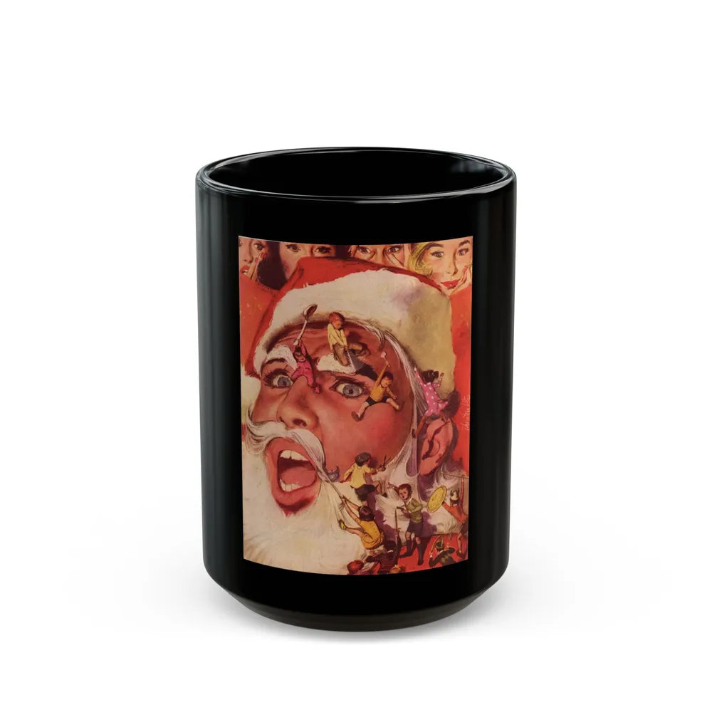 Bachelor Santa Claus (1), Cosmopolitan Illustration, December 1958 - Black Coffee Mug-15oz-Go Mug Yourself