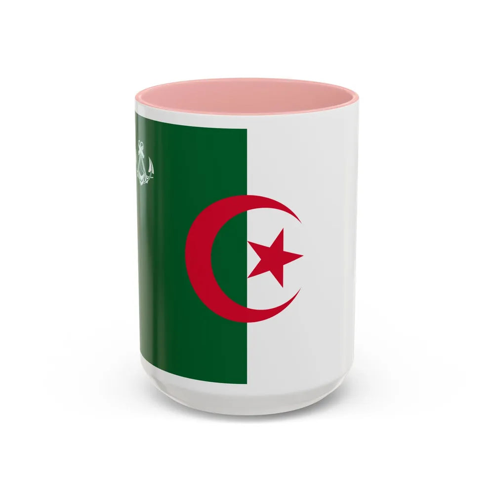 Naval Ensign of Algeria - Accent Coffee Mug-15oz-Pink-Go Mug Yourself