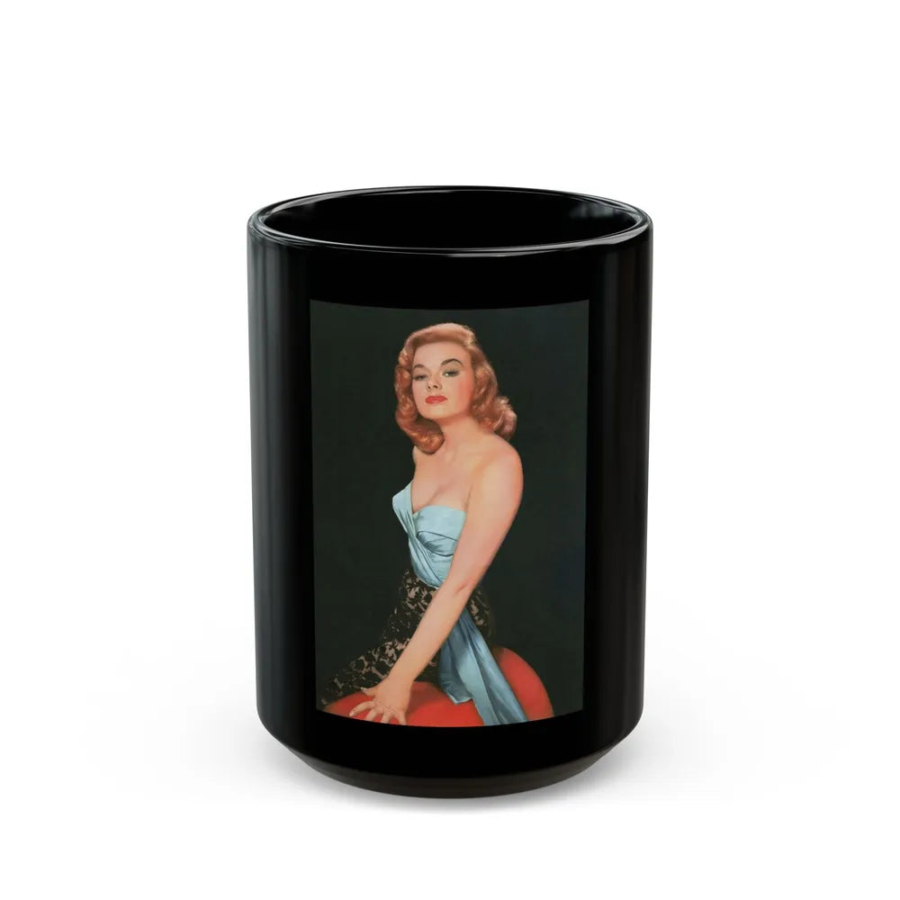 Leslie Parrish #262 (Vintage Female Icon) Black Coffee Mug-15oz-Go Mug Yourself