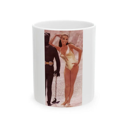 Julie Newmar #61 (Vintage Female Icon) White Coffee Mug-11oz-Go Mug Yourself