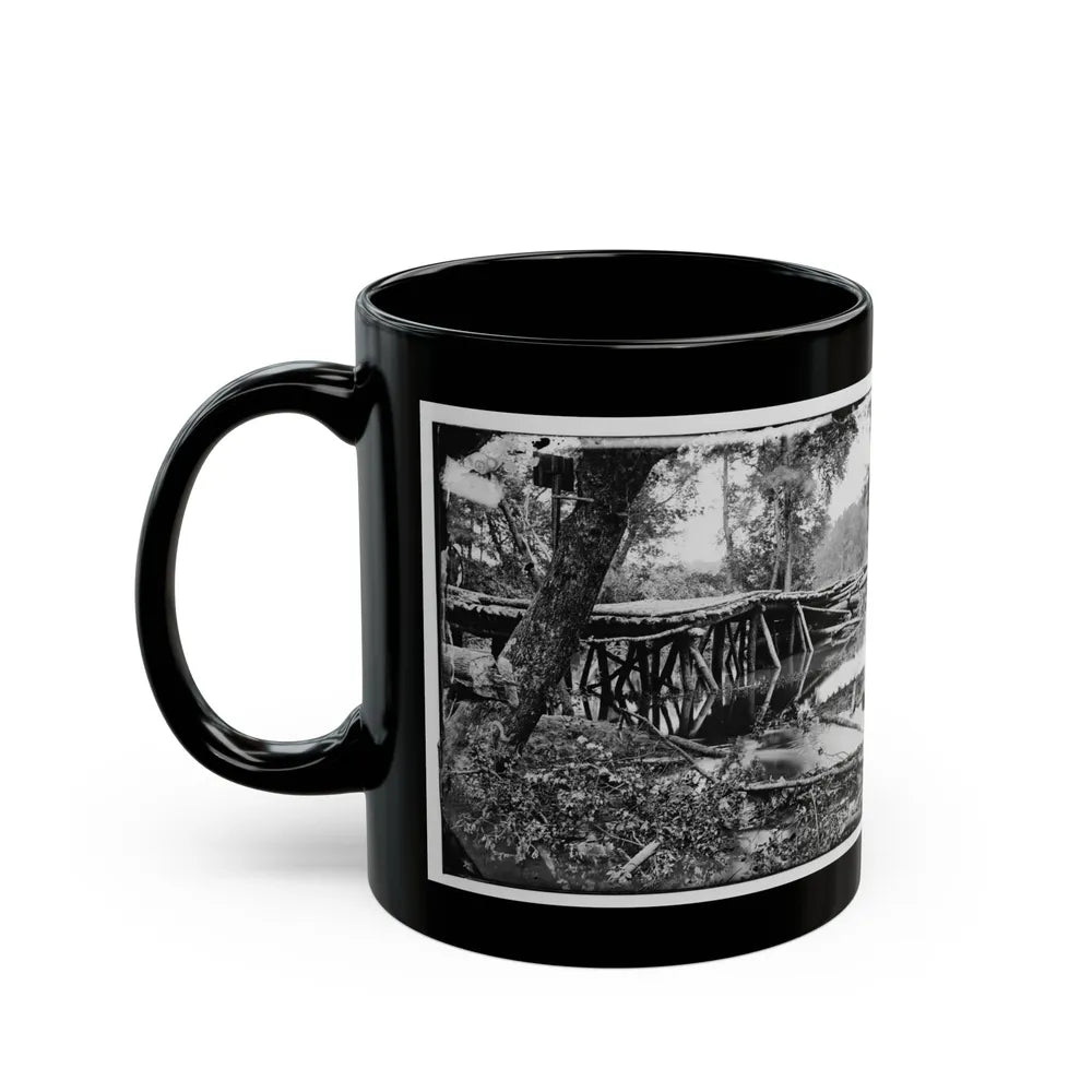 Chickahominy River, Va. Military Bridge Built By The 15th New York Volunteers Under Col. John Mcl. Murphy (U.S. Civil War) Black Coffee Mug-Go Mug Yourself