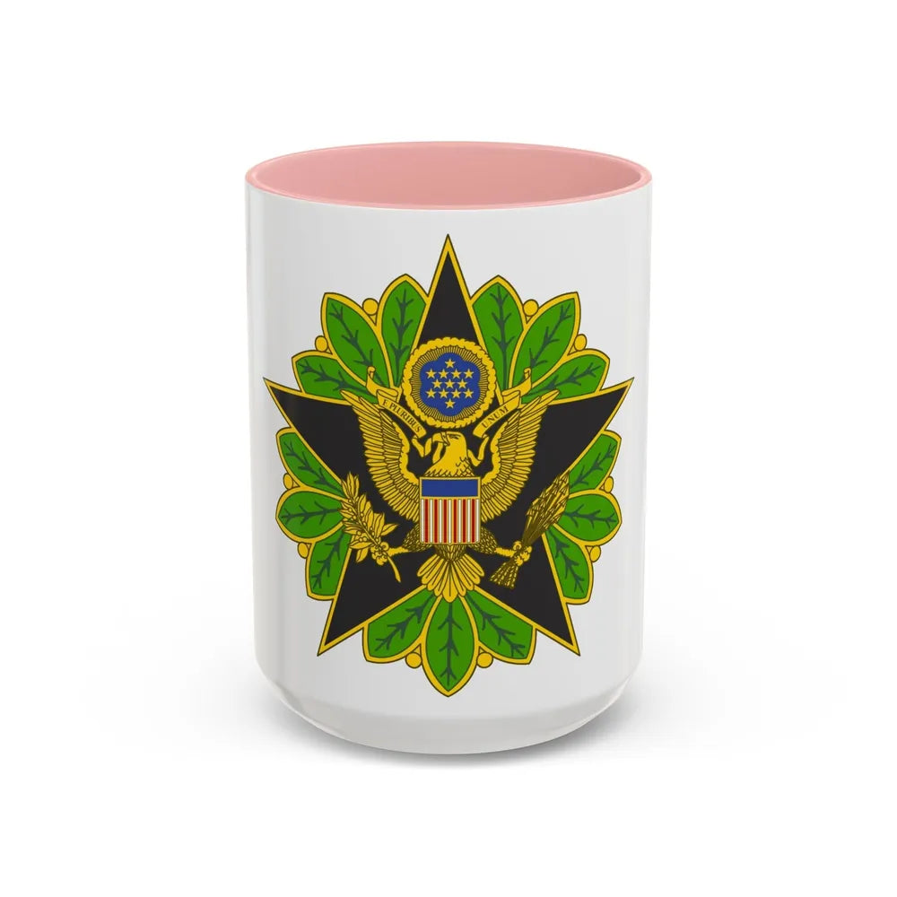 Staff Identification Badge (U.S. Army) Accent Coffee Mug-15oz-Pink-Go Mug Yourself