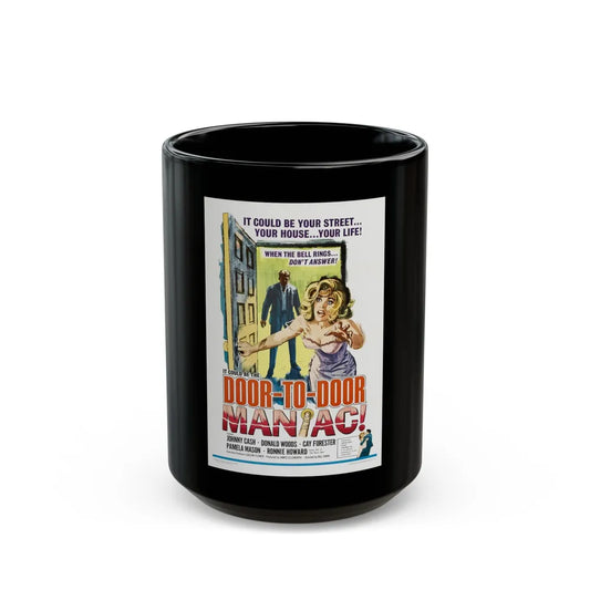 DOOR TO DOOR MANIAC 1961 Movie Poster - Black Coffee Mug-15oz-Go Mug Yourself