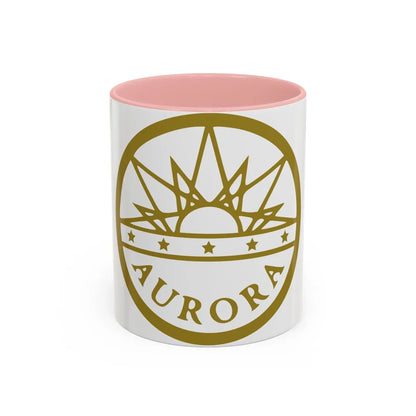 Seal of Aurora Colorado - Accent Coffee Mug-11oz-Pink-Go Mug Yourself