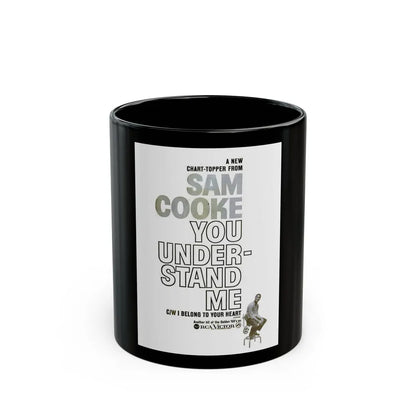 Sam Cooke 1960 (Music Poster) Black Coffee Mug-11oz-Go Mug Yourself