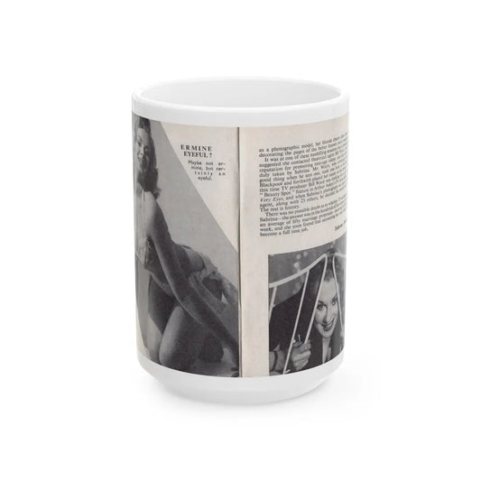 Norma Sykes #137 - 66 PHOTOGRAPHS OF Sabrina U.K. Pocket Mag. Pages 4 & 5 (Vintage Female Icon) White Coffee Mug-15oz-Go Mug Yourself