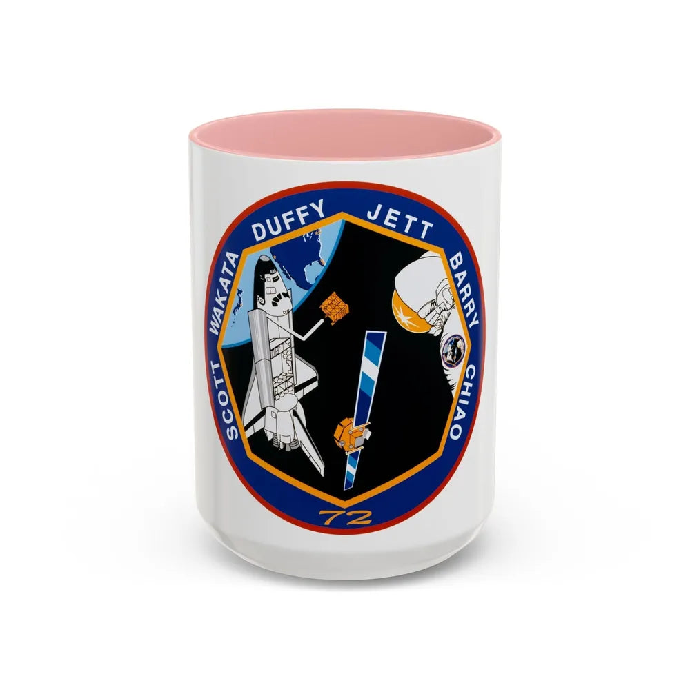 STS 72 (NASA) Accent Coffee Mug-15oz-Pink-Go Mug Yourself