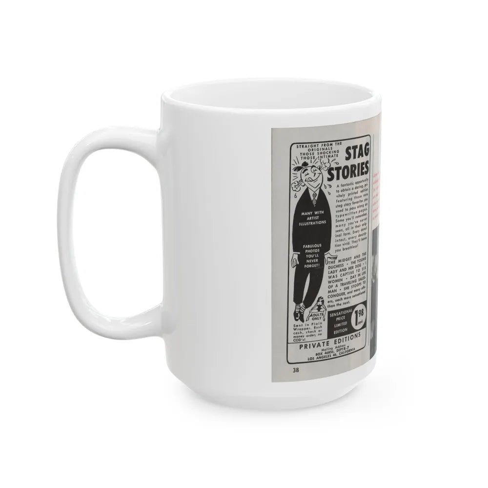 Jayne Mansfield #150 - Pose! Pocket Mag. July '58 - 3 B&W Photos (Vintage Female Icon) White Coffee Mug-Go Mug Yourself