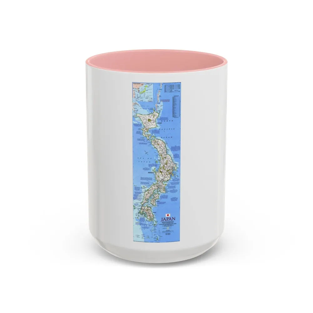 Japan (1984) (Map) Accent Coffee Mug-15oz-Pink-Go Mug Yourself