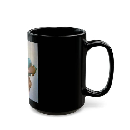 June Palmer #75 - Topless (Vintage Female Icon) Black Coffee Mug-Go Mug Yourself