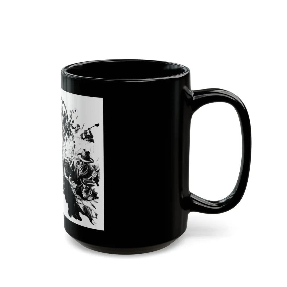 Brush Fire (2), Liberty magazine, December 5, 1936 - Black Coffee Mug-Go Mug Yourself