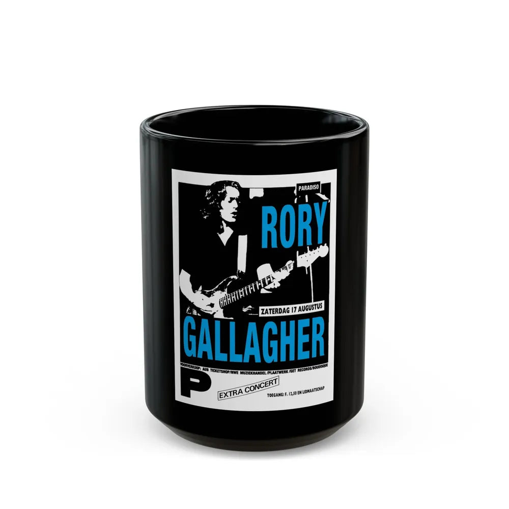 Rory Gallagher Poster (Music Poster) Black Coffee Mug-15oz-Go Mug Yourself