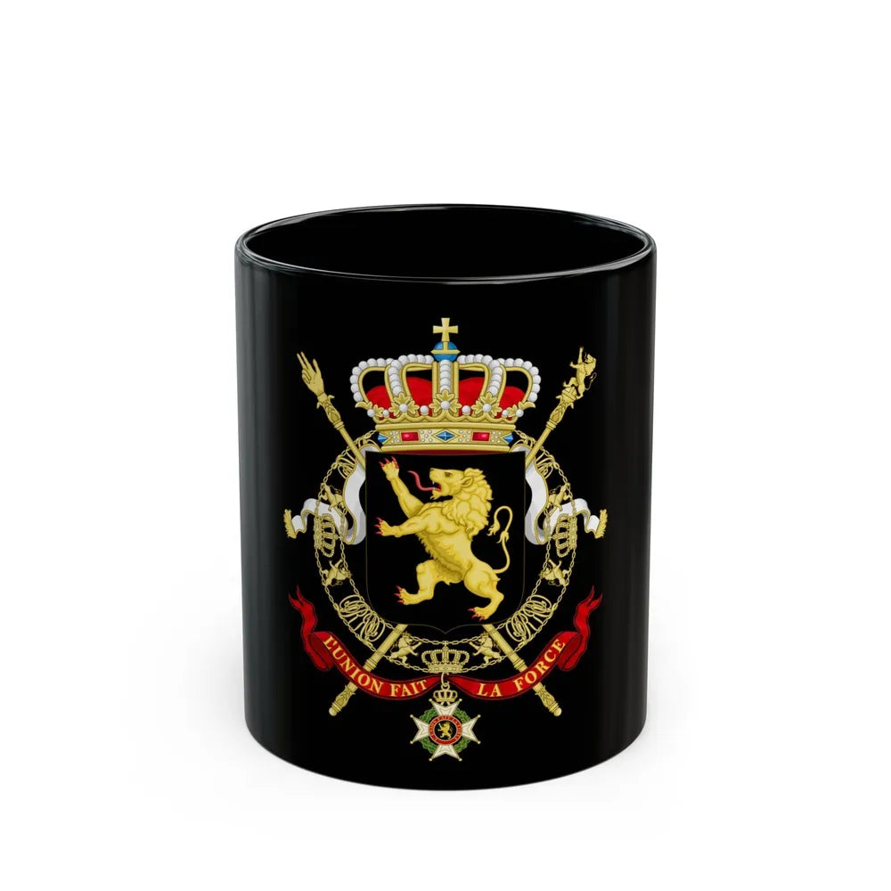 State Coat of Arms of Belgium - Black Coffee Mug-11oz-Go Mug Yourself