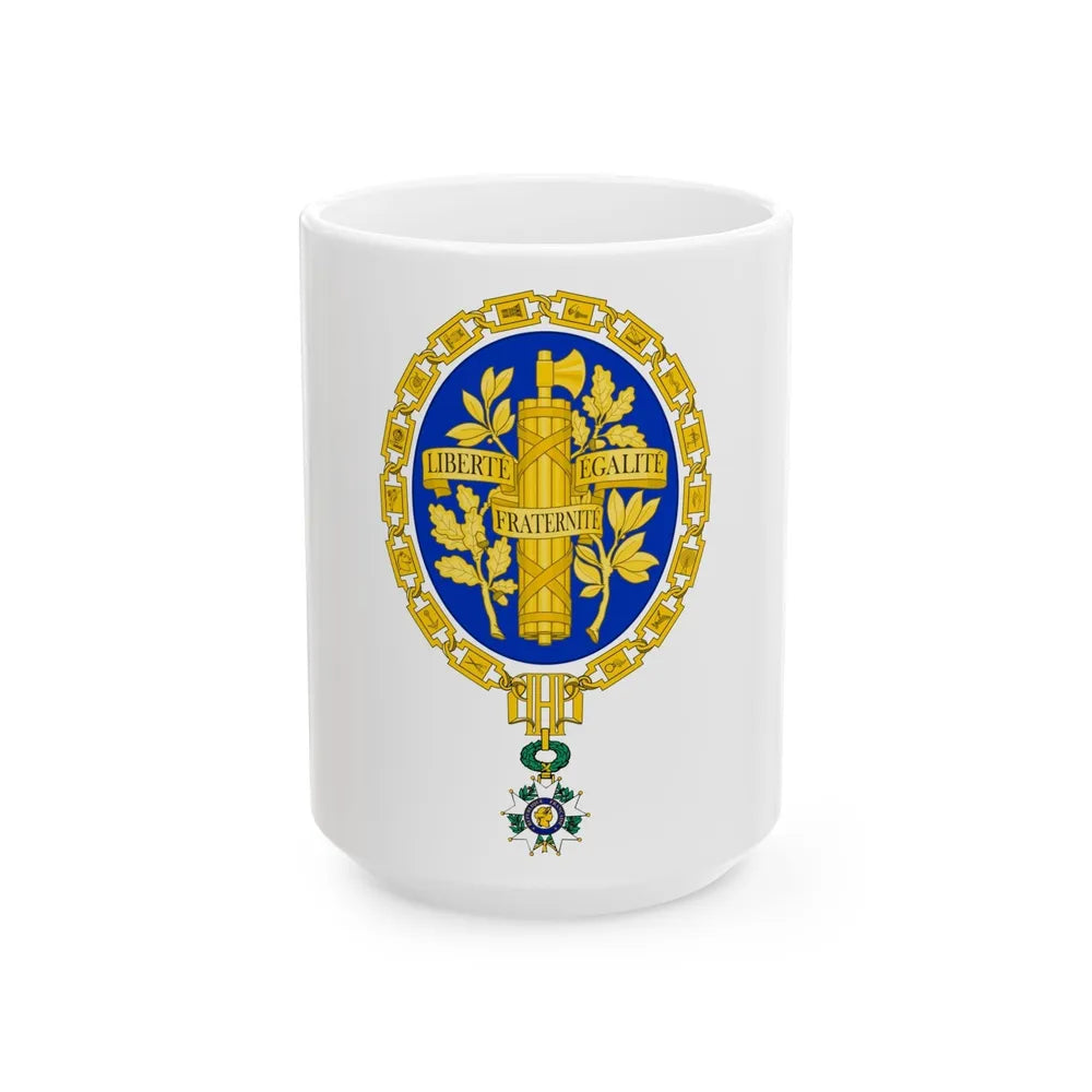 Coat of arms of the French Republic - White Coffee Mug-15oz-Go Mug Yourself