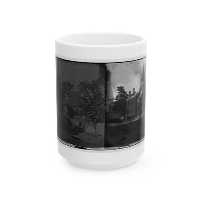 Culpeper Court House, Va. Court House, With A Group Of Confederates Captured At Cedar Mountain On Balcony (U.S. Civil War) White Coffee Mug-15oz-Go Mug Yourself