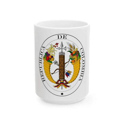 Coat of arms of Gran Colombia (1821) - White Coffee Mug-15oz-Go Mug Yourself