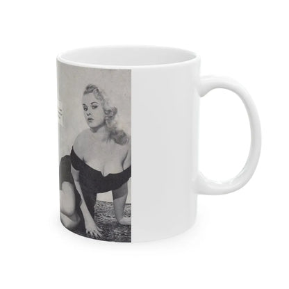 Norma Sykes #156 - 66 PHOTOGRAPHS OF Sabrina U.K. Pocket Mag. Pages 42 & 43 (Vintage Female Icon) White Coffee Mug-Go Mug Yourself