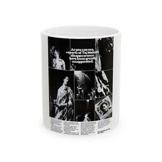 Taj Mahal 1971 (Music Poster) White Coffee Mug-11oz-Go Mug Yourself