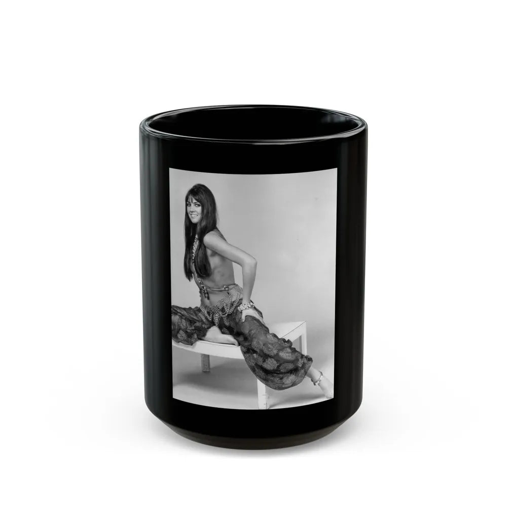 Caroline Munro #276 (Vintage Female Icon) Black Coffee Mug-15oz-Go Mug Yourself