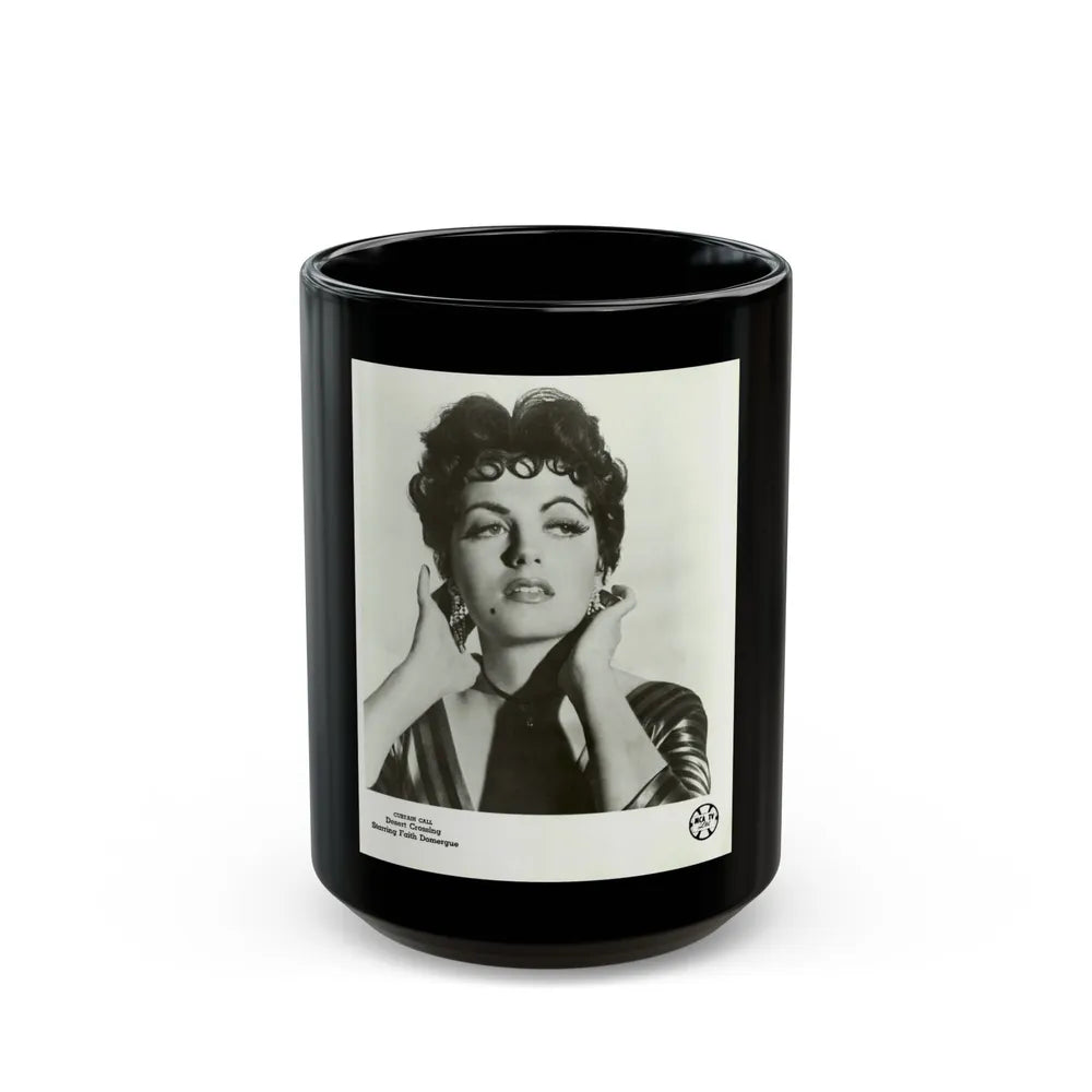 Faith Domergue #138 (Vintage Female Icon) Black Coffee Mug-15oz-Go Mug Yourself